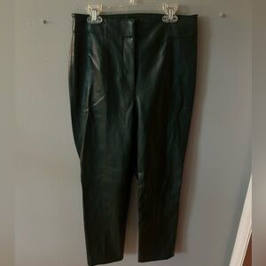 Ann Taylor Lana Faux Leather Pants (Size 0, Hunter Green)